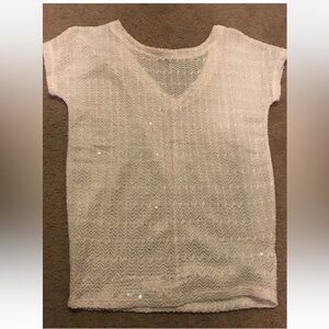 Forever 21 Girls White Knit Short Sleeve Top